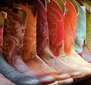 row of cowboy boots