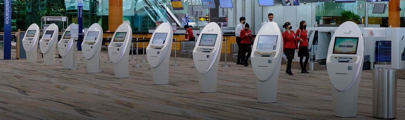 Row of kiosks