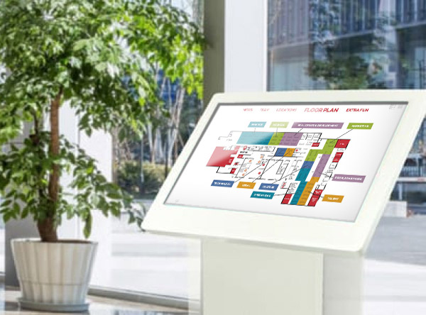 Corporate lobby kiosk