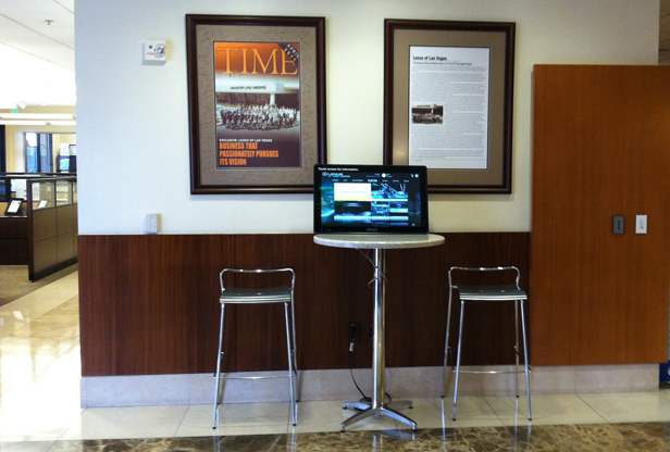 touchscreen kiosk in auto dealership