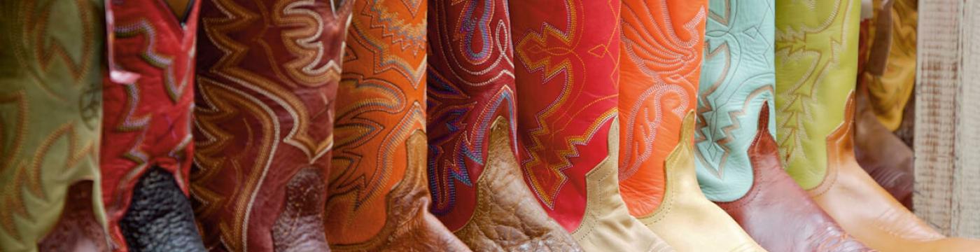 row of cowboy boots row of cowboy boots